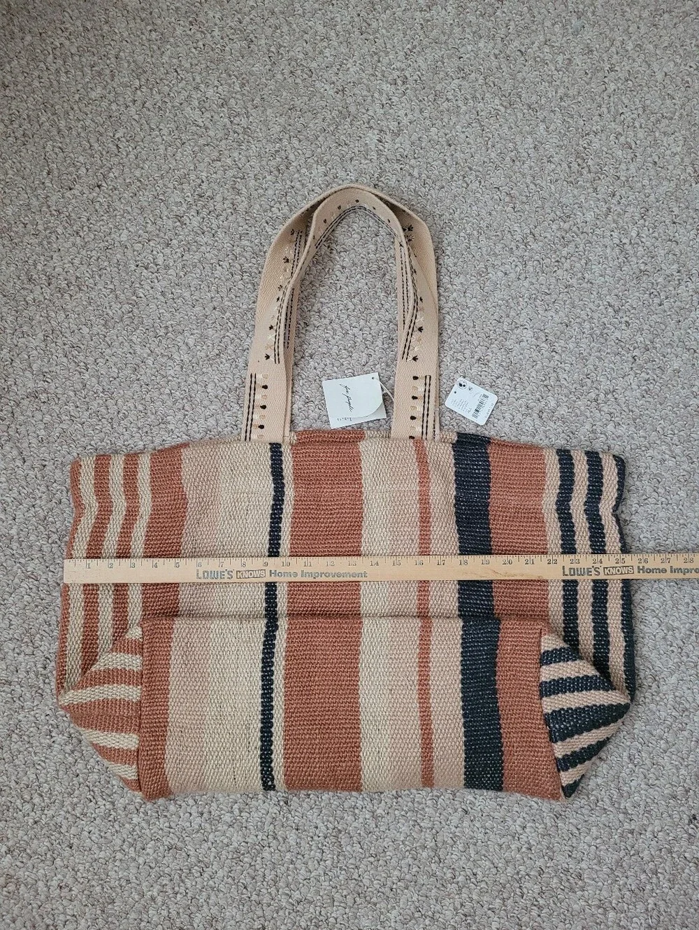 Free People Copacabana Carryall Woven Design Tote Bag.